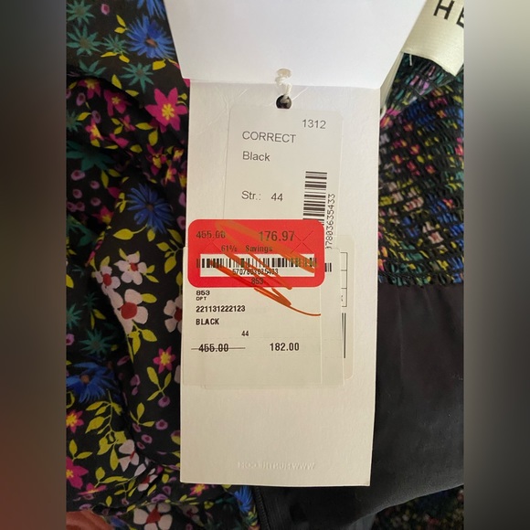 NWT Munthe Smocked High Neck Long Sleeves Mini Dress Puffy Black US 12 EU 44 - Picture 14 of 14